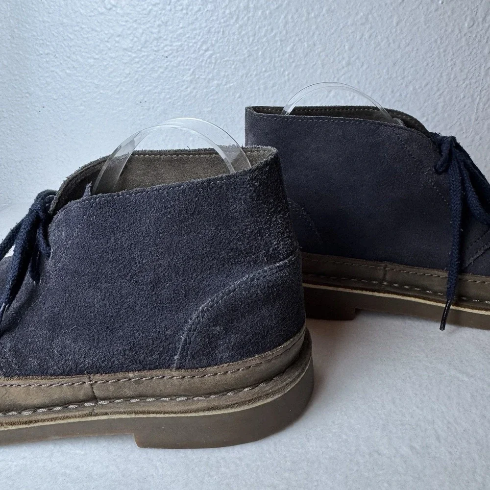 Clarks Bushacre Rand Chukka Boots Mens‎ 9 Suede Leather Gray Taupe Ankle Shoes